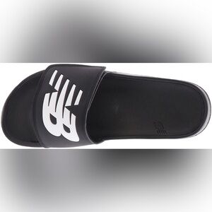 New Balance Black Sandals with White Emblem